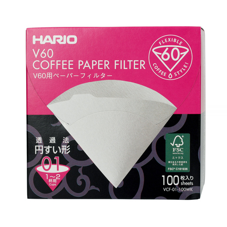 Kavos Filtrai Hario V60-01 Kavinukui, 100 vnt.