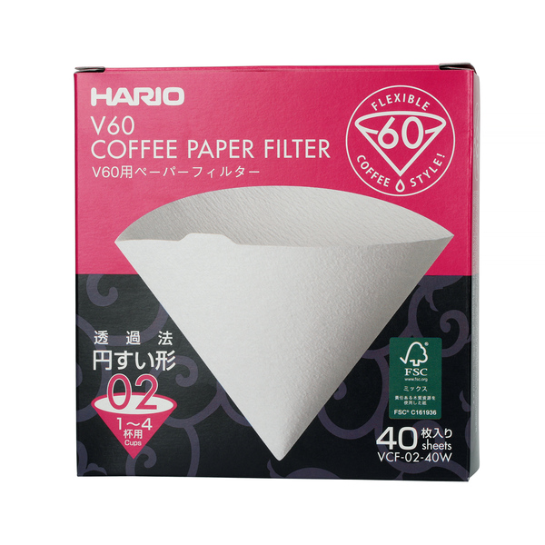 Kavos Filtrai Hario V60-02 Kavinukui, 40 vnt.